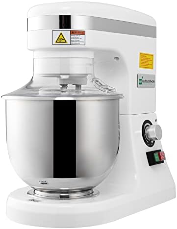 Restaurantware Hi Tek 5.3-Qt Electric Stand Mixer 1 Tilt-Head Kitchen Mixer With Stand - Includes Dough Hook Whisk & Beater 110V/60Hz White Aluminum Stand Mixer Up To 660 RPM
