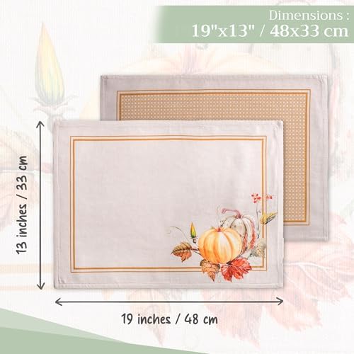 Maison d' Hermine Placemats Set of 4 Reusable 100% Cotton (13"x19")