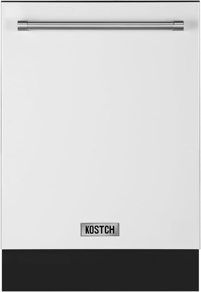 KOSTCH 24 inch Built-In Dishwasher,Top Control 8 Wash Programs Slide In Dish Washer Machine with Third Rack,Large Capacity 15 Place Settings, ENERGY STAR Certified, 45-dBA Ultra-Quiet (White)