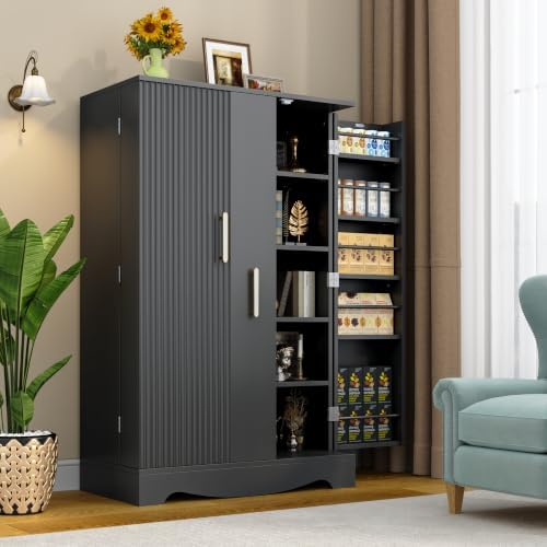 kepptory 47" Kitchen Pantry Cabinet Storage with Adjustable Shelves
