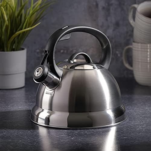 Mr. Coffee Flintshire 1.75-Quart Stainless Steel Whistling Tea Kettle – Brushed Satin Finish Stove-Top Kettle for Boiling Water - Image 3