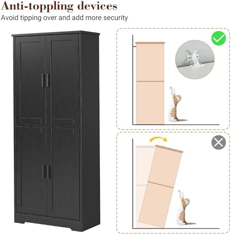 Garvee Kitchen Pantry Cabinet, 70 Inch Tall Storage Cabinet