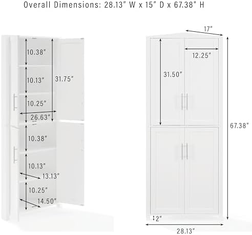 Crosley Furniture Savannah Corner Pantry Storage Cabinet