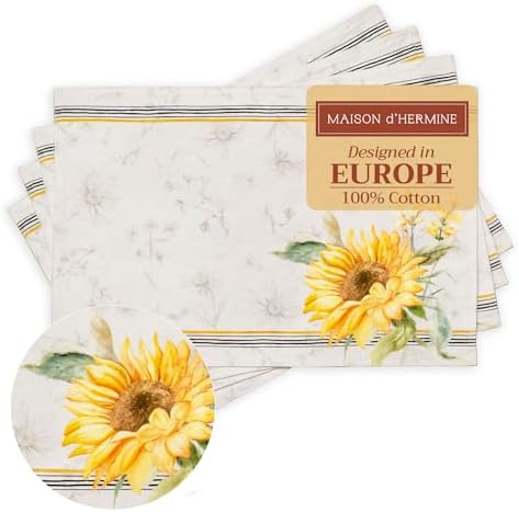 Maison d' Hermine Placemats Set of 4 Reusable 100% Cotton (13"x19")