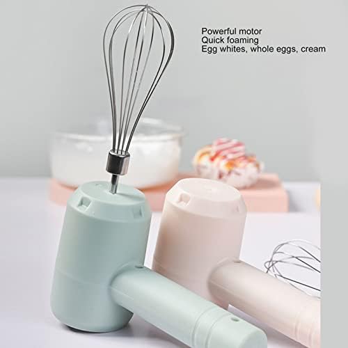 Hztyyier Electric Hand Mixer USB Rechargeable Portable Cordless Handheld Mixer for Baking Cake Egg Cream, Powerful (Light Cyan), Hztyyierdgv90x8nuh-11