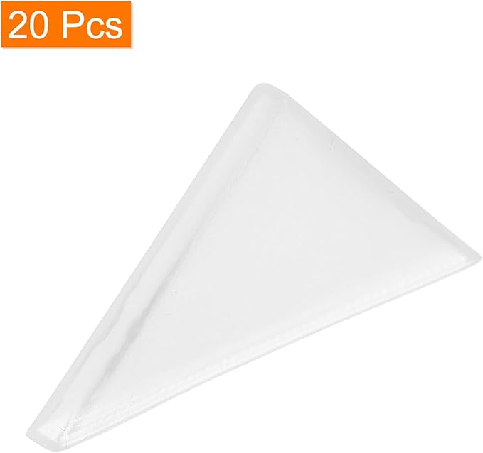 uxcell 20Pcs Plastic Corner Protectors 2x50mm Right Angle Shape Glass Corner Guards Cushion for Corner Protection of Glass, Mirror, Tile, White