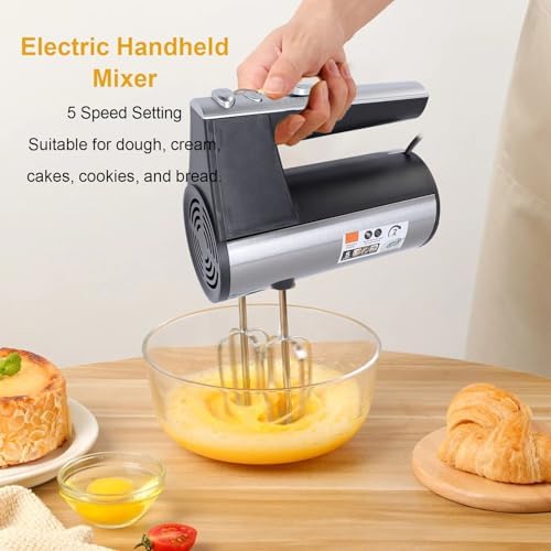 Electric Hand Mixer 5-Speed 300W Low Noise with Dual Whisks