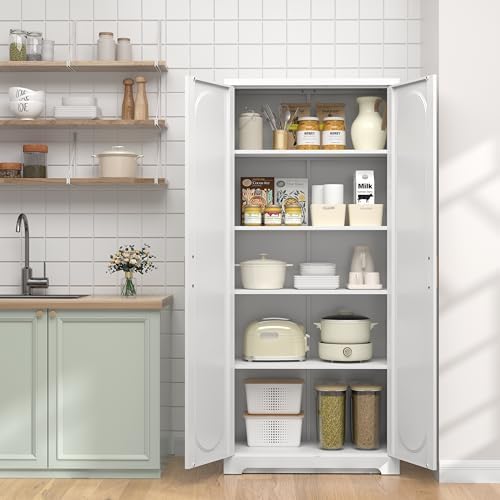 UNICOLY 71" Tall Storage Cabinet, Metal Kitchen Pantry Storage Cabinets