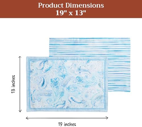 Maison d' Hermine Placemats Set of 4 Reusable 100% Combed Cotton (13"x19")