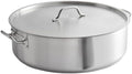 SS1 Series 30 Qt Stainless Steel Brazier with Cover, Aluminum-Clad Bottom, NSF Listed, Induction Ready, 19.75 Inch Diameter, 6 Inch Height, Commercial Grade