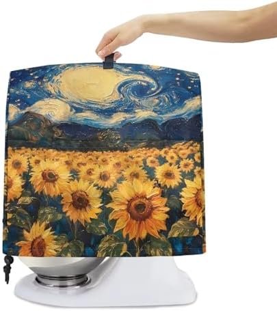 Starry Night Stand Mixer Cover Sunflower Kitchen Aid Cover Dust Cover with 2 Pocket and Handle Kitchen Appliance Coffee Maker Protector Dust Covers