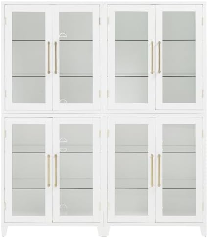 Crosley Furniture Roarke 2-Piece Glass Door Pantry Storage Cabinet Set