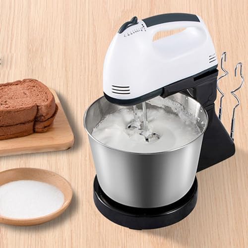 Stand Mixer, 7 Speeds Adjustable Electric Food Mixer with 1.8 Quart Stainless Steel Bowl, Dough Hook, Egg Beater and Whisk, Kitchen Countertop Dough Maker for Baking