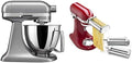 Kitchenaid Artisan Mini Plus 3.5-Qt. Tilt-Head Stand Mixer with Flex Edge Beater and 3-Piece Pasta Roller & Cutter Set Attachment, Silver