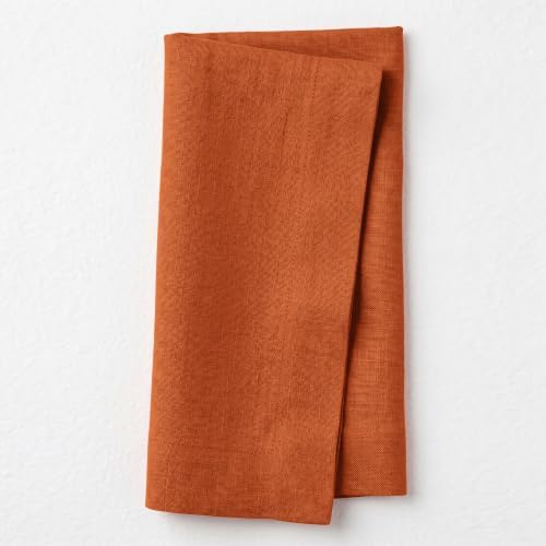 Solino Home 100% Pure Linen Dinner Napkins Spice, Fete 20 x 20 in, Set of 4