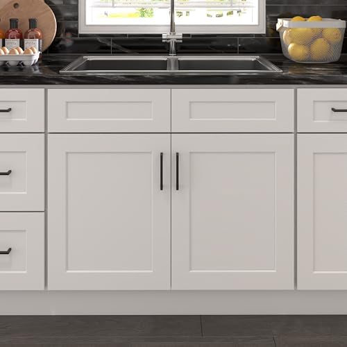 Furinno Shaker Sink Bases Kitchen Cabinet, 2-Doors, White
