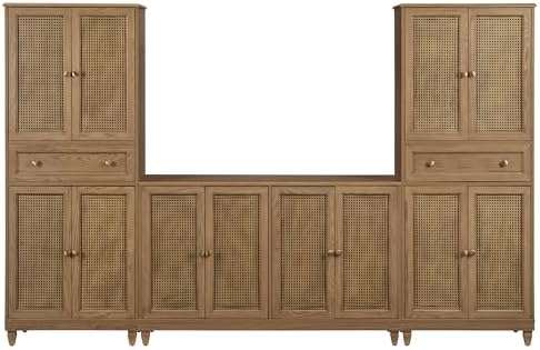 Crosley Furniture Katia 3-Piece Rattan Pantry & Sideboard Set