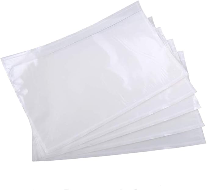 9527 Product 6" x 9" Clear Adhesive Top Loading Packing List Clear Shipping Pouches, Mailing/Shipping Label Envelopes (100 Pack)