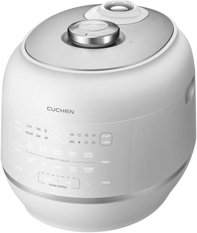 Cuchen CRT-RPD0610IEWUS (1.2 quarts): 6 person serving | Expertly Crafted for Multi Grain Cooking |2.1 Ultra High-Pressure Induction Heating IH Rice Cooker | Full 316Ti Stainless Steel Inner-Pot, Stainless Power Lock System | Auto Steam Clean | Voice G...