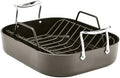 All-Clad Essentials Hard Anodized Nonstick Roaster with Rack 11x14 Inch Oven Broiler Safe 500F Roaster Pan, Pots and Pans, Cookware Black