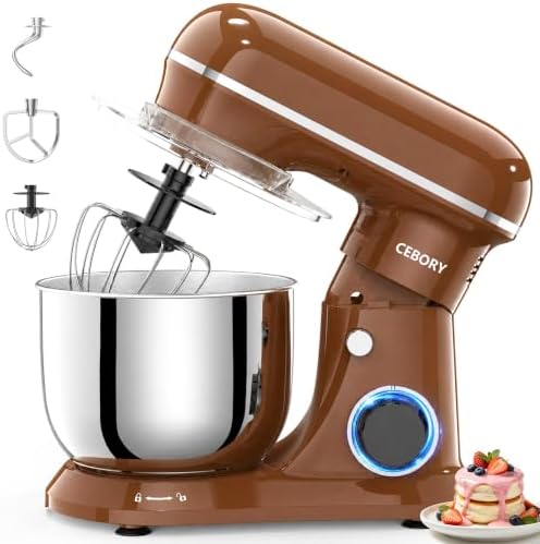 CEBORY Stand Mixer, 4QT 10+P-Speed Electric Kitchen Mixer with Bowl