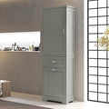 Merax 68.4" Pantry Cabinet with One Door & Two Drawers, Adjustable Shelves Storage Cupboard for Kitchen/Dining Room/Bathroom, Gray