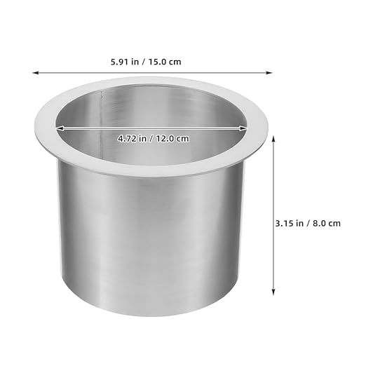 Cabilock Stainless Steel Round Countertop Trash can Lid Small Wastebasket Cover Kitchen Garbage Bin Replacement Lid 5.90X4.72X3.14 Inches