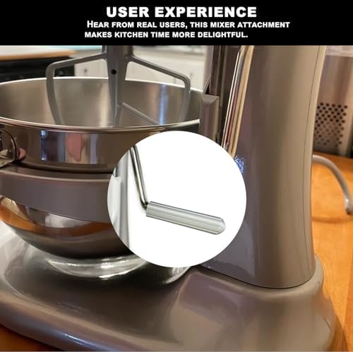 Stand Mixer Handle for KitchenAid Stand Mixers – Compatible with Pro 5 Plus, Mixer Accessory with Comfy Grip for Enhanced Stability and Convenience (Silver)