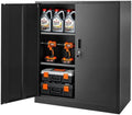 VEVOR Metal Storage Cabinet 41.7 in Lockable Steel Garage Cabinet Black