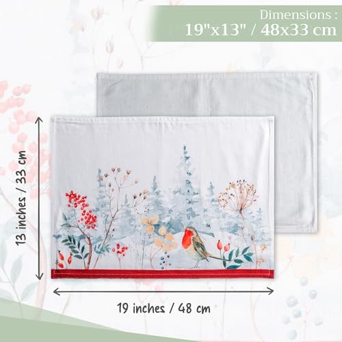 Maison d' Hermine Placemats Set of 4 Reusable 100% Cotton (13"x19")