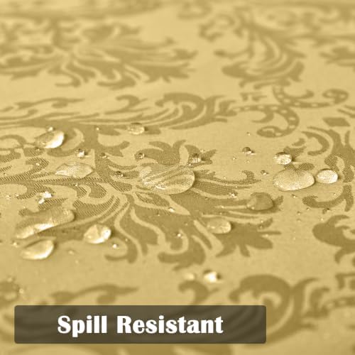 SASTYBALE Golden Yellow Fall Jacquard Tablecloth, 52 x 52 Inch Square
