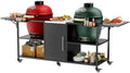 KEIKI Outdoor Grill Cart for Two Big Green Egg, Multi-Functional Movable BBQ Cart, Metal Grill Table Compatible with Large Big Green Egg, Kamado Joe 18 Inch,and Other Similar Models