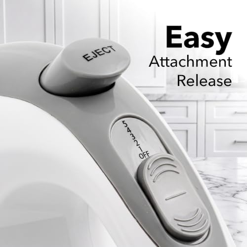 OVENTE 5-Speed Electric Hand Mixer with Storage Case, White HM151W