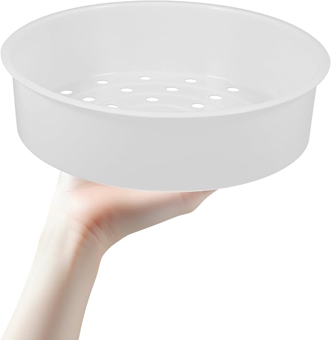 2pcs White Plastic Steamer Baskets for Rice Cooker and Steamer Multipurpose Porous Kitchen Gadgets for Steaming Rice Buns Eggs Vegetables Seafood and More