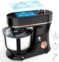 Stand Mixer 6QT Kitchen Mixer with LED Smart Touchscreen, 11-Speed Tilt-Head Mixer with Timer, 4 Preset Menus, Stainless Steel Bowl, Dough Hook, Whisk, Beater (Black, 6Qt)