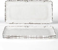 Farmhouse Rustic 14" x 7" White Serving platter/Tray, Set of 4