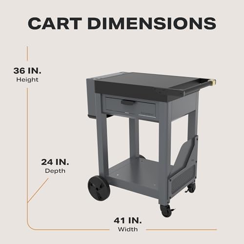 Current® Outdoor Pizza Cart, Soft-Close Drawer, Pizza Peel Holster, Wheels
