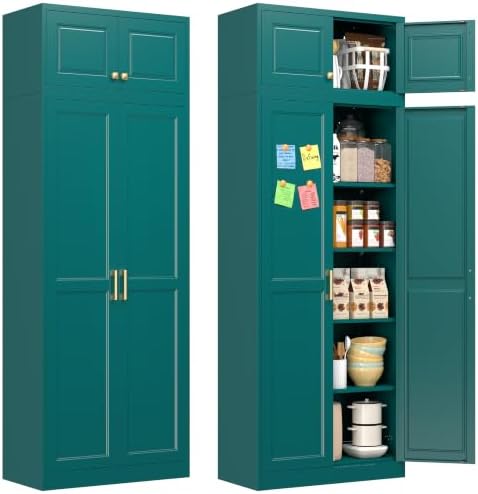 Polup 86" Tall Metal Kitchen Pantry Storage Cabinet with Doors and Shelves