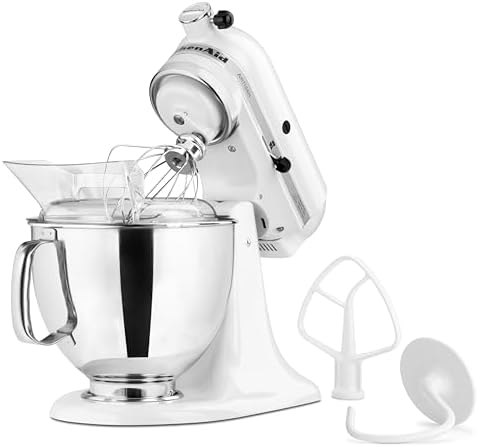 KitchenAid Artisan, 5-Qt Tilt Head Stand Mixer, KSM150PS, White