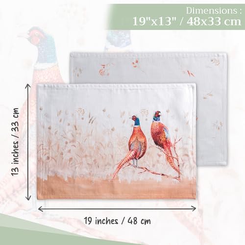 Maison d' Hermine Placemats Set of 4 Reusable 100% Cotton (13"x19")