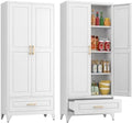 Polup 75" Metal Storage Cabinet, Tall Kitchen Pantry Cabinet with 1 Drawer