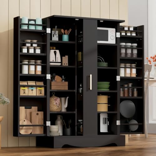 kepptory 47" Kitchen Pantry Cabinet Storage with Adjustable Shelves