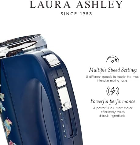 Laura Ashley Elveden Navy Hand Mixer Electric Handheld - Electric Mixer