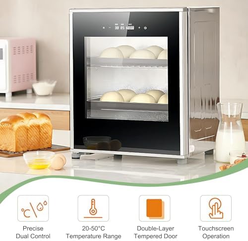 40L Electric Dough Proofer Box, Adjustable Temperature & Humidity Control, Removable Bread Proofing Machine for Perfect Home Baking, 220V Automatic Timer