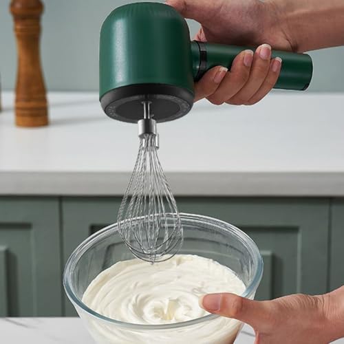Hand Electric Mixer,1200mAh USB Rechargeable Cordless Portable Electric Egg Beater Electric Egg Blender with 2 Whisk Handheld Baking Stirrer for Cake Baking Cookware