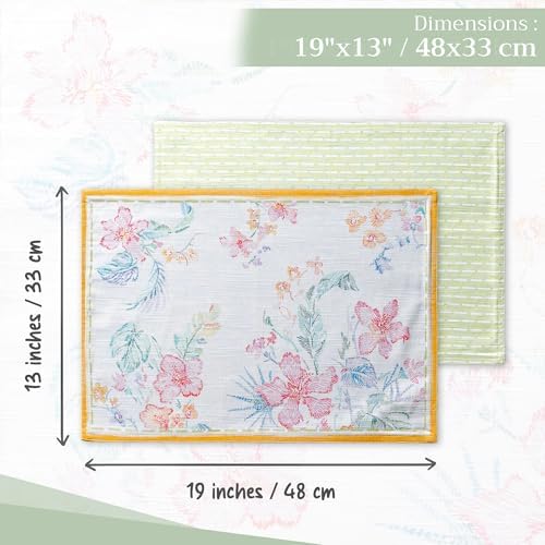 Maison d' Hermine Placemats Set of 4 Reusable 100% Cotton (13"x19")