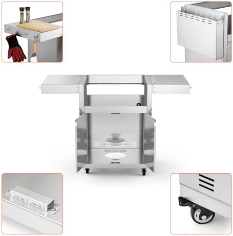 Hygrill Stainless Steel Grill Cart for Hygrill 3-Burner Built-In Gas Grill