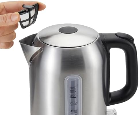 Amazon Basics Electric Kettle, Tea Kettle & Water Boiler with Auto Shut-Off, Boil Dry Protection, Strix Thermostat, BPA-Free, 1500W, 1.1Qt (1L), Stainless Steel, New Model, Black & Silver - Image 6