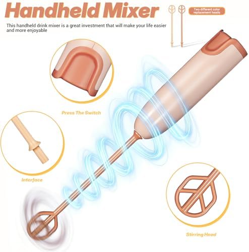 MAGICLULU Handheld Electric Baby Formula Mixer with 2 Stirring Sticks, Portable Small Drink Milk Powder Mixer for Bottle Protein Powder Coffee Travel Office Home Stirrer Supply