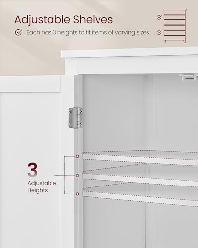 VASAGLE Tall Storage Cabinet, 4 Doors, 4 Adjustable Shelves, 66.9" H